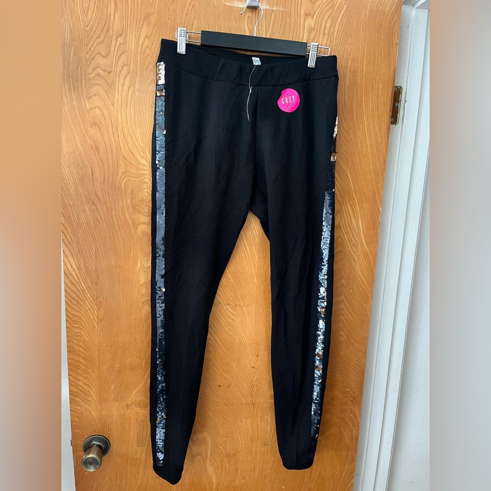 The Children’s place flip sequin tuxedo stipe leggings M